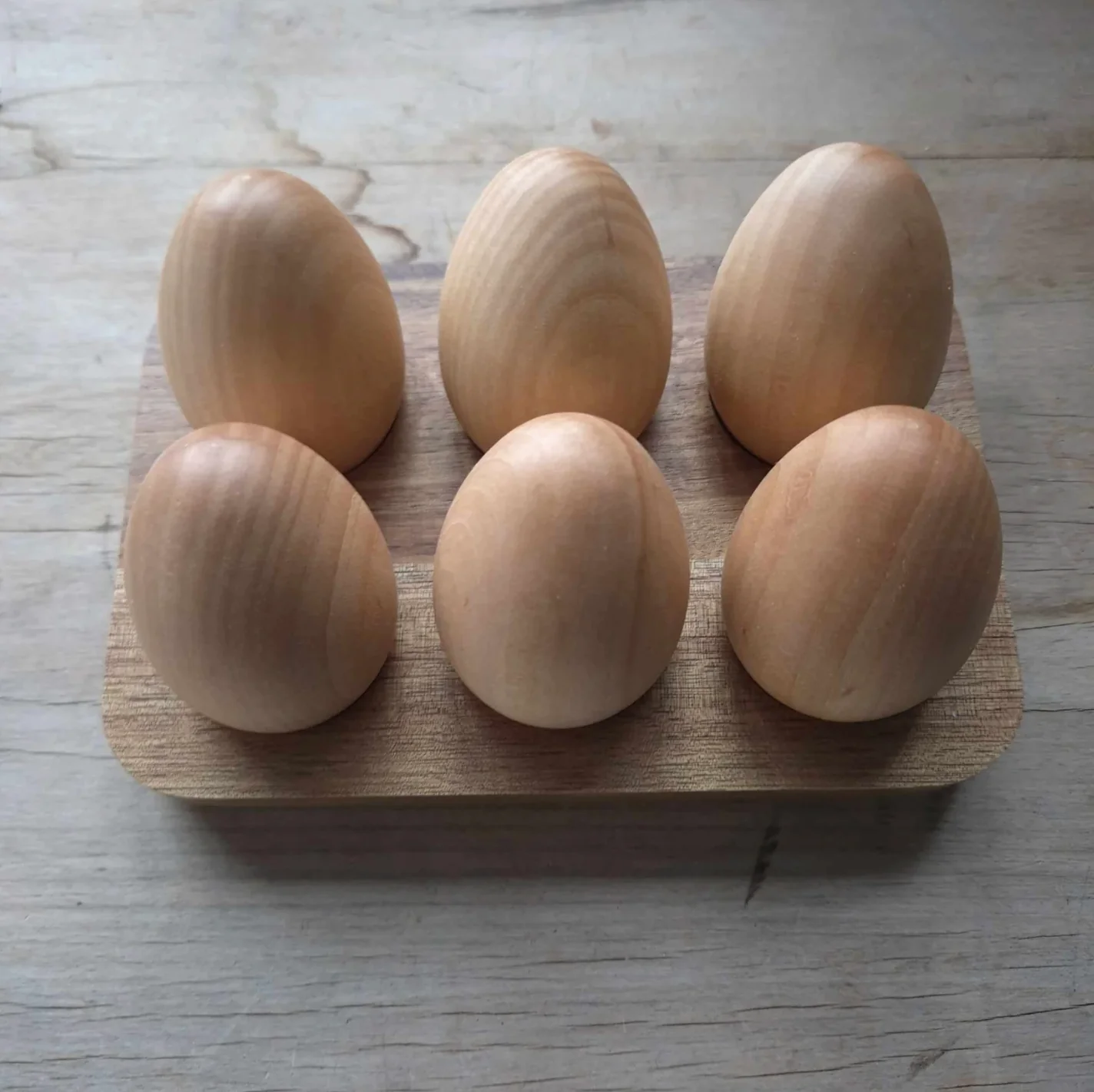 Wooden Eggs Set - 6pc
