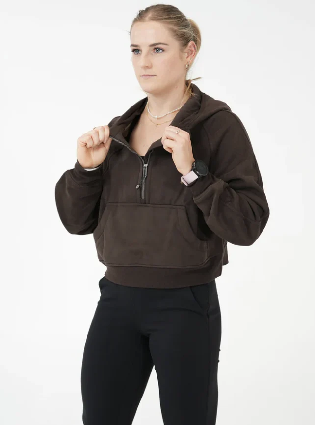 Xanthee Half Zip Hoodie - Brown